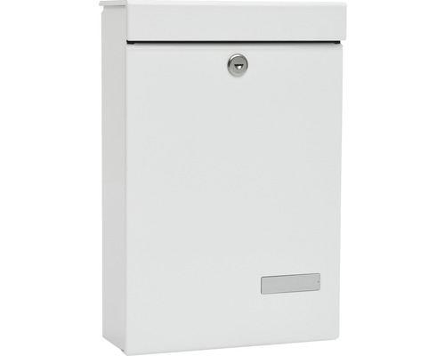 Weißer Briefkasten mit Schloss