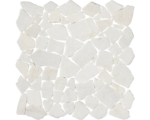 Natursteinmosaik Marmor Bianco Carrara polygonal 30,5x30,5 cm weiß Mosaikfliese aus Naturstein