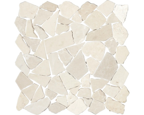 Natursteinmosaik Marmor Biancone polygonal 30,5x30,5 cm beige Mosaikfliese aus Naturstein