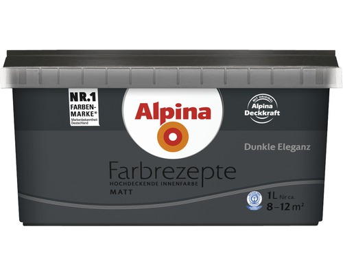 Alpina Farbrezepte hochdeckende Innenfarbe Matt Dunkle Eleganz in einem Eimer