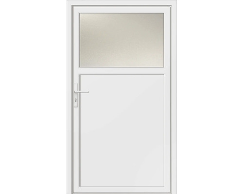 Nebeneingangstür Missouri 880 x 1980 mm links 1/3 Glas mit 5-fach Verriegelung Weiße Haustür mit Glaseinsatz im oberen Bereich