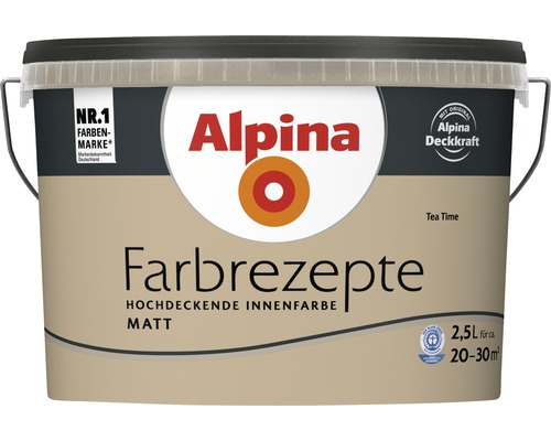 Alpina Farbrezepte Innendispersionsfarbe, matt, 2,5 Liter, geeignet für circa 20 bis 30 Quadratmeter