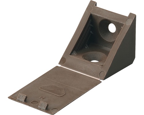 Universal Eckverbinder, braun 23x23x23 mm, 20 Stück Kunststoff Eckverbinder mit Klappe