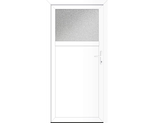 Weiße Außentür mit Glaseinsatz