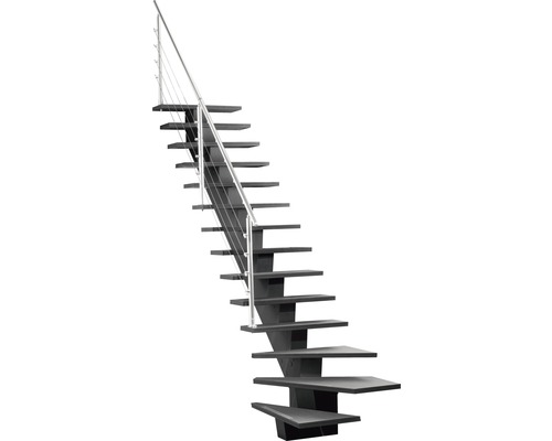 Freitragende Treppe mit Metallgeländer für den Innenbereich