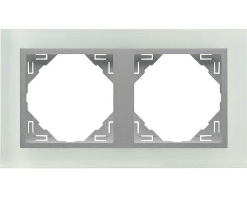 Abdeckrahmen 2-fach Logus cristal-alu Doppelrahmen für Schalter und Steckdosen