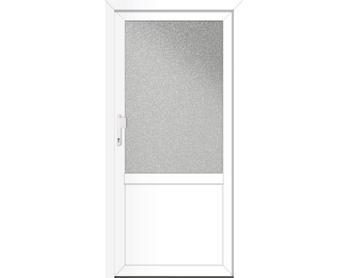 Weiße Tür mit Glasausschnitt
