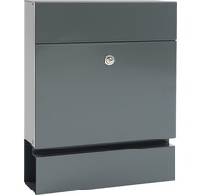 Briefkasten aus Metall mit Zeitungsfach