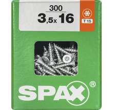 Spax Universalschraube Senkkopf Stahl gehärtet T 15, Holz-Vollgewinde 3,5x16 mm, 300 Stück