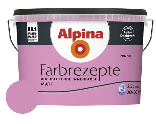 Alpina Wandfarbe Farbrezepte Party Pink 2,5 L Alpina Farbrezepte Innenfarbe Party Pink, 2,5 Liter Eimer