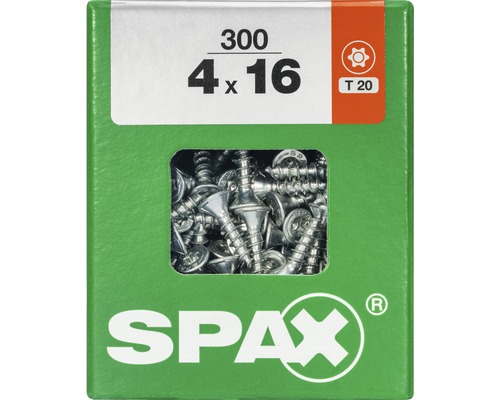 Spax Universalschraube Senkkopf Stahl gehärtet T 20, Holz-Vollgewinde 4x16 mm, 300 Stück Spax Universalschraube Senkkopf Stahl gehärtet T 20, Holz-Vollgewinde 4x16 mm, 300 Stück