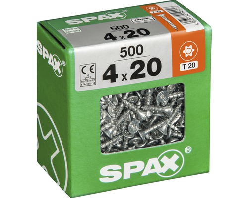 Schrauben 4x20 Millimeter, 500 Stück in einer Spax Verpackung