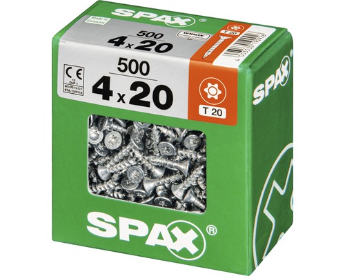 Spax Universalschrauben 4 x 20 Millimeter, 500 Stück Packung