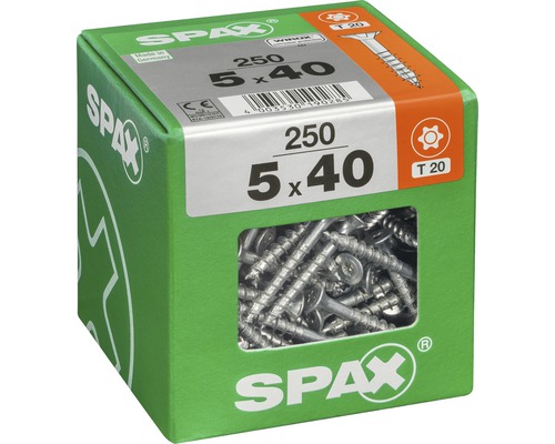 Schraubenpackung mit 250 Stück der Größe 5 x 40 von Spax