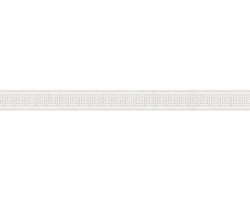 Bordüre Only Borders 9 selbstklebend weiß silber 5 m x 4,4 cm Zierprofil mit Mäandermuster