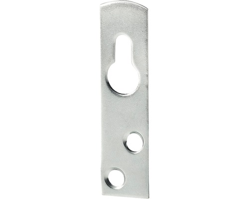 Schrankaufhänger mit Schlüssellochung, verzinkt 55x11 mm, 50 Stück Befestigungsblech mit Schlüssellochaufhängung und zwei Bohrlöchern