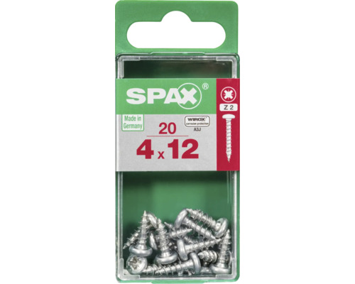 Spax Universalschrauben im Paket 4 mal 12 Millimeter mit Senkkopf
