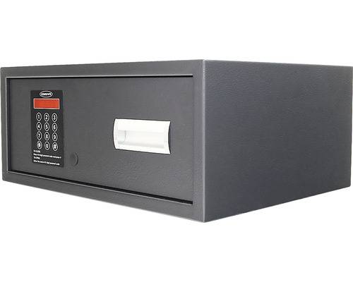 Stahlgeldschrank mit elektronischem Zahlenschloss für die sichere Aufbewahrung von Wertgegenständen.