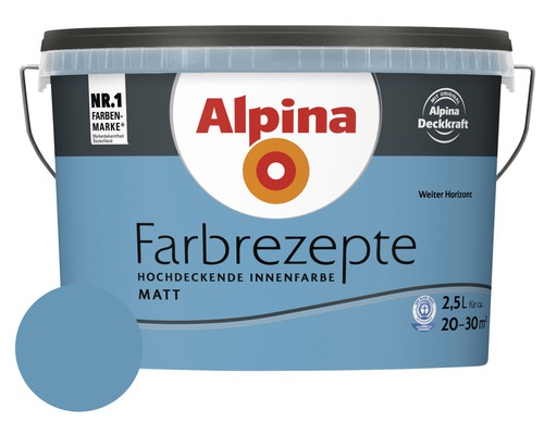 Alpina Wandfarbe Farbrezepte Weiter Horizont 2,5 L Eimer Alpina Farbe, Farbrezepte, hochdeckende Innenfarbe, matt, 2,5 Liter