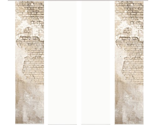 Flächenvorhang Wallona beige 60x245 cm 4er-Set