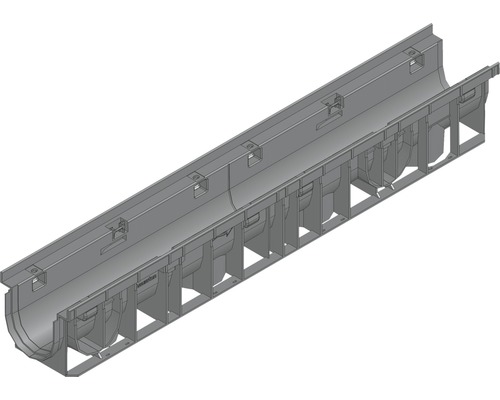 Hauraton Recyfix PRO 100 Rinnenunterteil Typ 01 aus PP 1000 x 160 x 150 mm