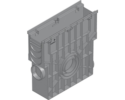 Hauraton Recyfix PRO 100 Einlaufkasten aus PP mit integrierter Zarge und Kunststoff Eimer 500 x 160 x 504 mm