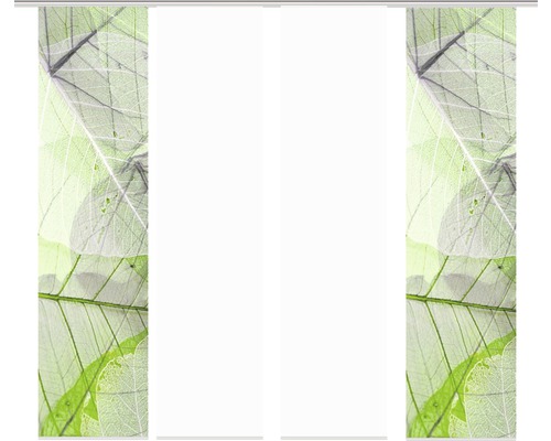 Flächenvorhang Blattari grün 60x245 cm 4er-Set