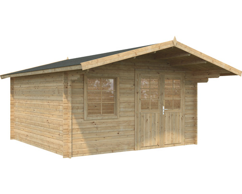 Holzgartenhaus mit Fenster und Doppeltür