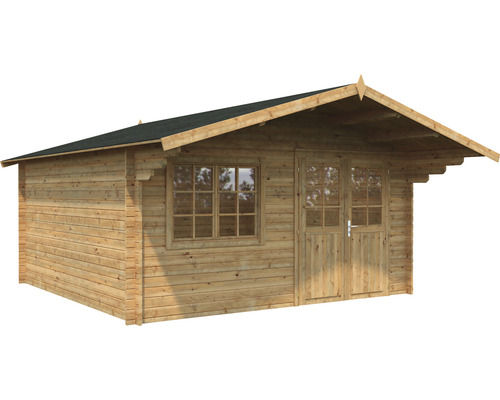 Holzgartenhaus mit Fenster und Doppeltür