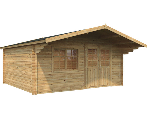 Holzgartenhaus mit Fenster und Doppeltür