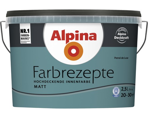 Alpina Farbrezepte Innenfarbe Petrol de Luxe 2,5 Liter