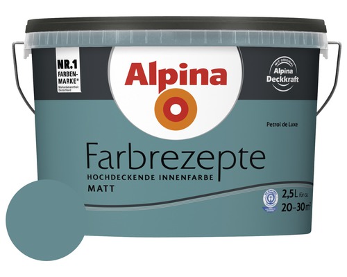 Alpina Wandfarbe Farbrezepte Petrol de Luxe 2,5 l Alpina Wandfarbe Farbrezepte Petrol de Luxe 2,5 l