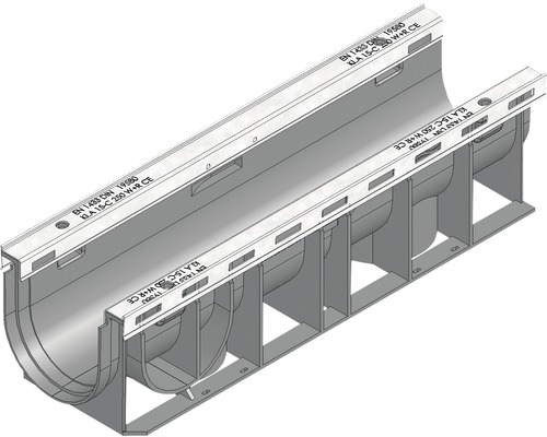 Hauraton Recyfix Plus 100 Rinnenunterteil Typ 0105 aus PP 500 x 147 x 135 mm