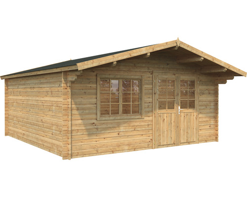 Holzgartenhaus mit Fenster und Doppeltür