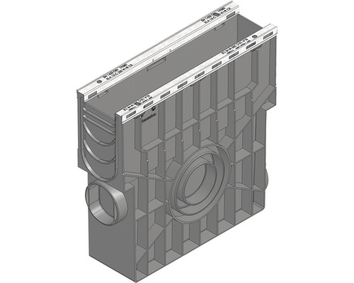 Hauraton Recyfix Plus 100 Einlaufkasten aus PP mit integriertem Metallprofil und Kunststoff Eimer 500 x 147 x 489 mm