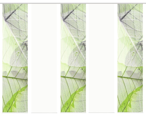 Flächenvorhang Blattari grün 60x245 cm 5er-Set