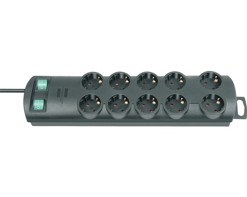 Steckdosenleiste Brennenstuhl® Primera-Line 10-fach, mit Kabel-Clip, schwarz, 2 m