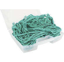 Grünes Ladungssicherungsnetz in einer transparenten Kunststoffbox