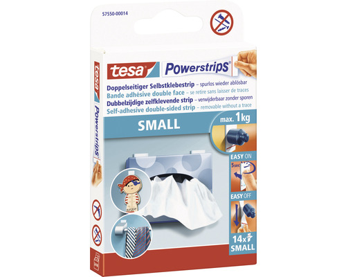 Tesa Powerstrips Small Packung mit doppelseitigen Klebestreifen