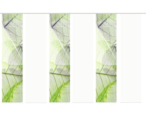 Flächenvorhang Blattari grün 60x245 cm 6er-Set-0