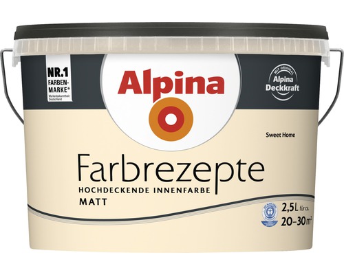 Eimer Alpina Farbrezepte hochdeckende Innenfarbe matt, Inhalt 2,5 Liter