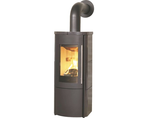 Kaminofen Hark Lova ECOplus RUA Keramik meteor- schwarz 6 kW Kaminofen mit Holzfeuer