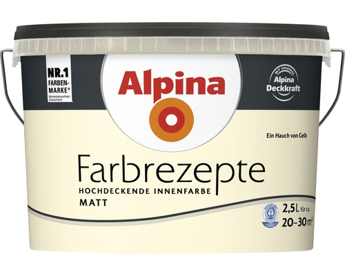 Eimer Alpina Farbrezepte Hochdeckende Innenfarbe Matt 2,5 Liter
