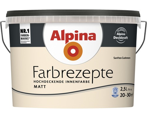 Eimer Alpina Farbrezepte Sanftes Cashmere, hochdeckende Innenfarbe, 2,5 Liter