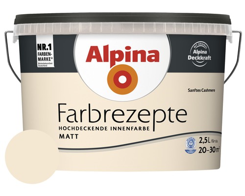 Alpina Wandfarbe Farbrezepte Sanftes Cashmere 2,5 l Alpina Wandfarbe Farbrezepte Sanftes Cashmere 2,5 l