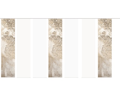 Flächenvorhang Wallona beige 60x245 cm 7er-Set