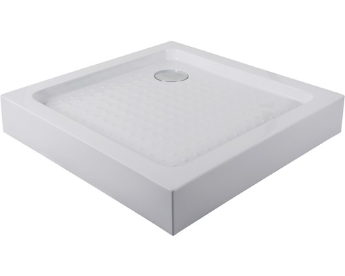 Duschwanne Sanotechnik TT80 W 80x80x12,5 cm weiß eckig mit Schürze Quadratische Duschwanne aus Sanitäracryl mit Ablaufgarnitur
