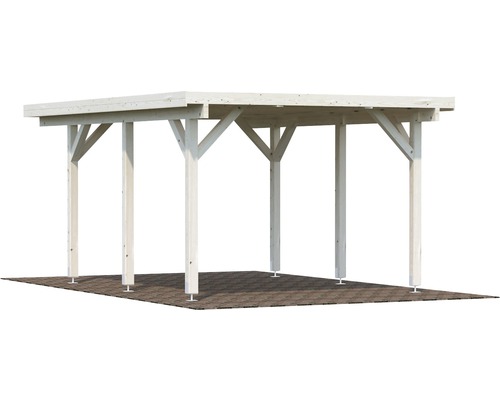 Carport aus Holz mit Flachdach