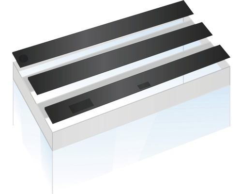 Aquariumabdeckung mit drei Abdeckplatten