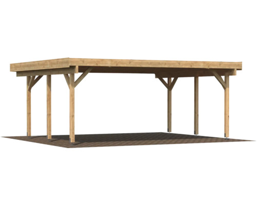 Holz Carport mit Flachdach